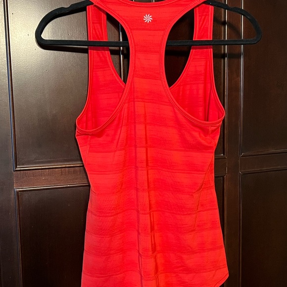 Athleta Racerback Tank Top - Color Heathered Saffron Tonal Stripe Size XS - Picture 4 of 5